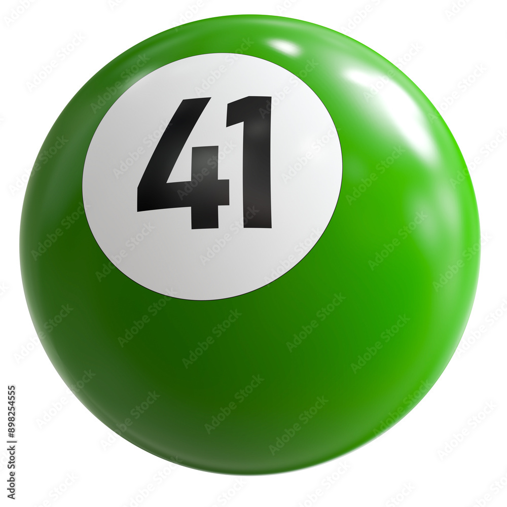 3D Render of Green Billiard Ball Number 41 3D Render of Green Billiard Ball Number 41