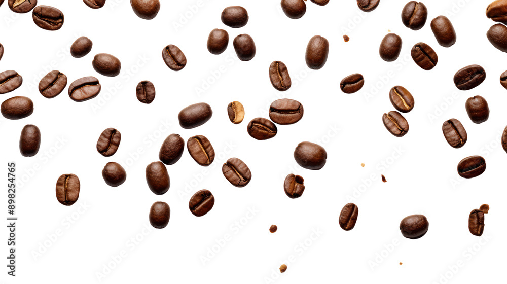 Obraz premium Coffee beans, beverage concept isolated on white background.