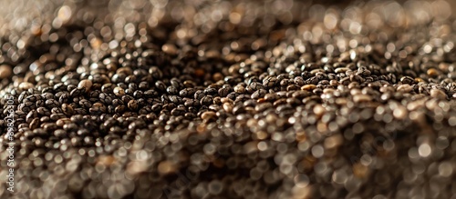 Close up shot of chia seeds on a pristine background with copy space image available