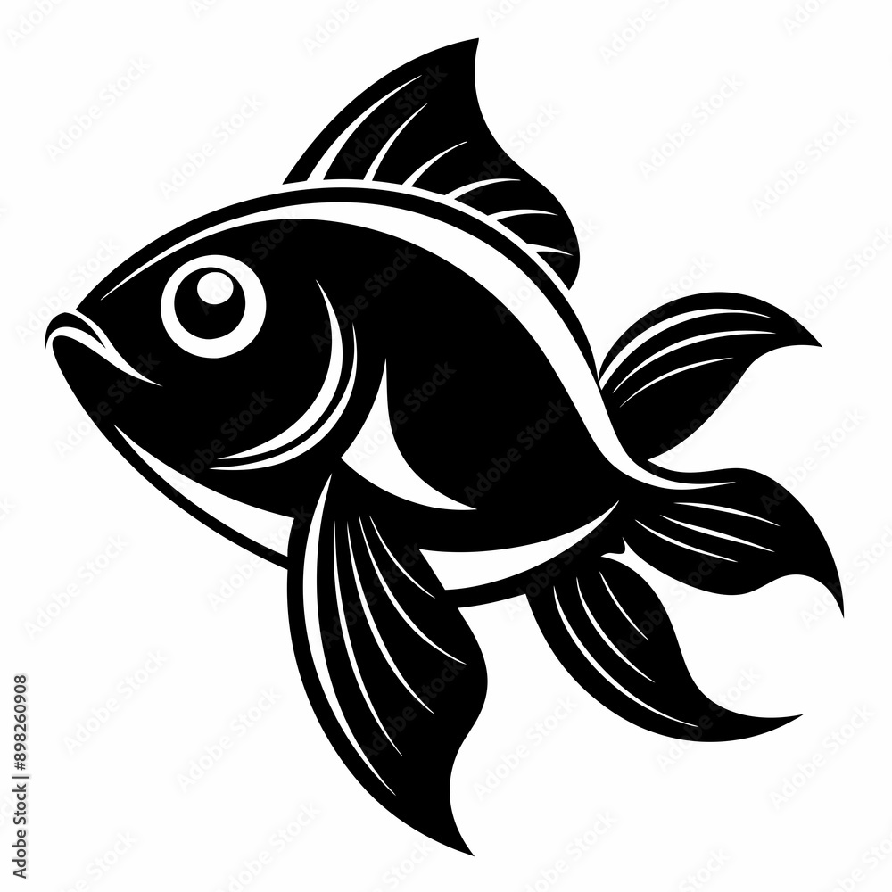 Fototapeta premium Goldfish icon vector