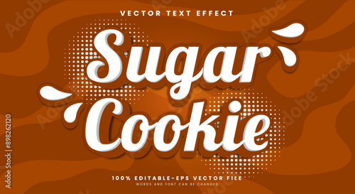 Sugar Cookie 3d editable text effect Template suitable for sweet food products