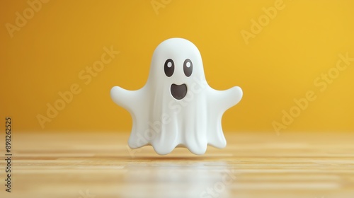 A Snapchat ghost with a playful expression