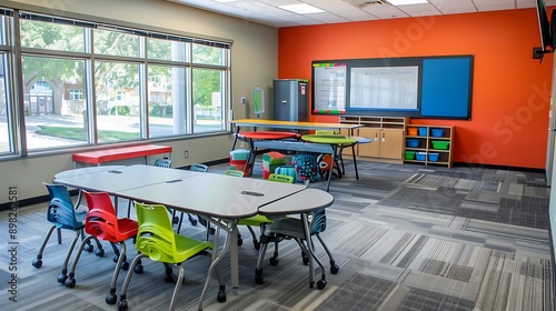Classroom with writable walls for brainstorming and creativity 