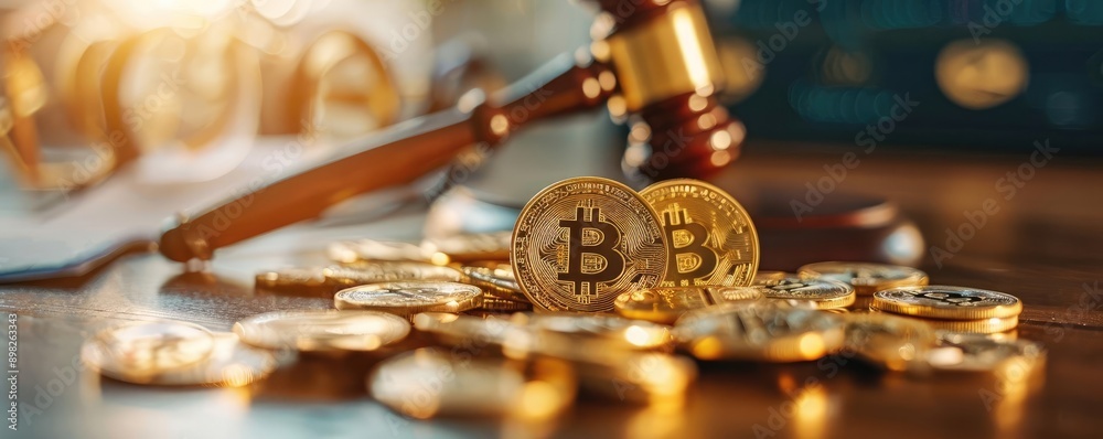 Legal tender in the form of digital currency symbols, representing modern financial equity
