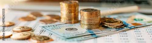 Legal tender flowing through budget spreadsheets, illustrating effective loan usage