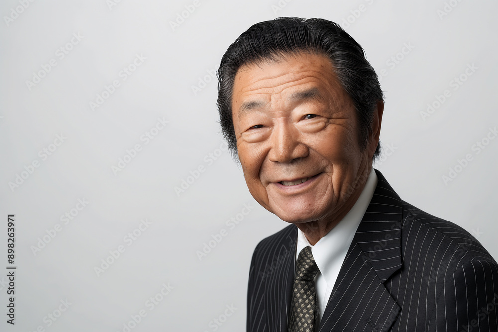 Japanese man in suit, professional photography of head and shoulders on white background Japanese man in suit, professional photography of head and shoulders on white background