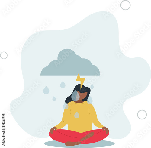 Mental health, psychotherapy and selfcare concept.indignation and resentment upset feelings.flat design.illustration with people