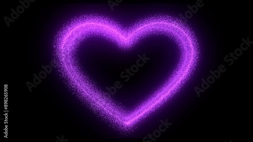 glowing love shape transition