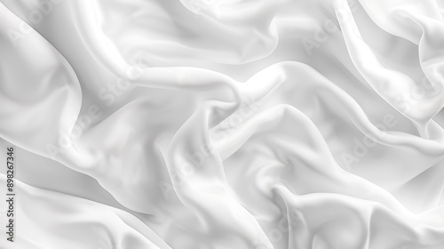 Soft White Fabric Background with Subtle Flowing Curves and Delicate Textures