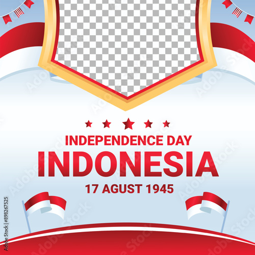 Indonesia celebrate indepencence day social media post frame photo background 5