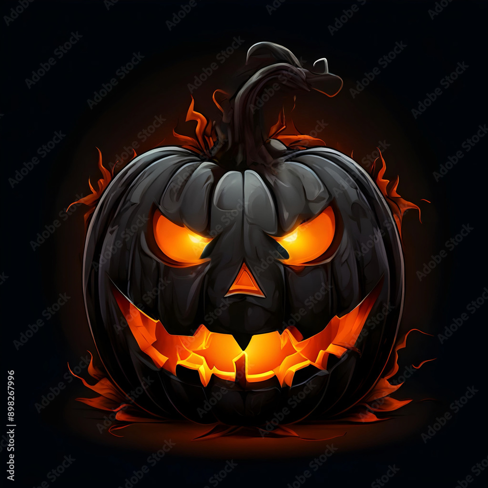 decorative black Halloween pumpkin isolated on black background decorative black Halloween pumpkin isolated on black background