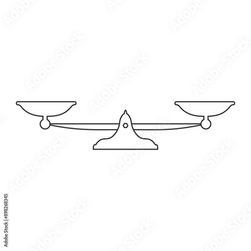 Scales black icon. Vector scale simple illustration