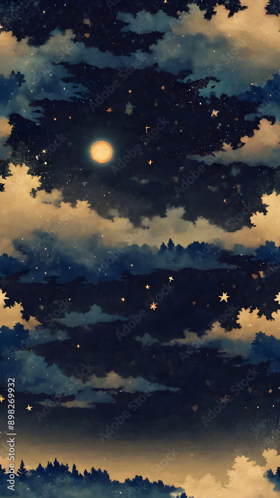 Starry night sky background with deep blue hues Starry night sky background with deep blue hues