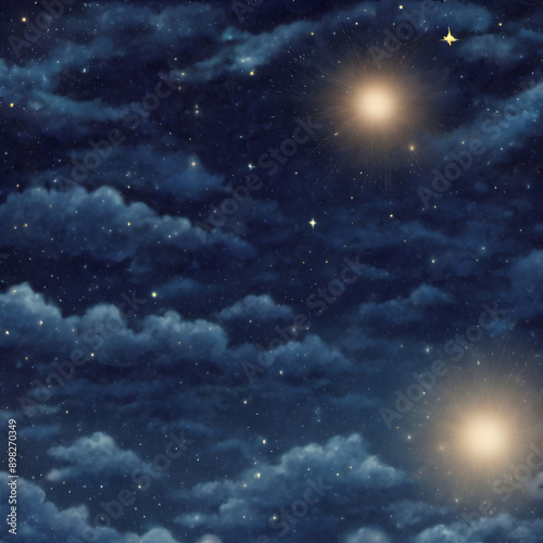 Starry night sky background with deep blue hues