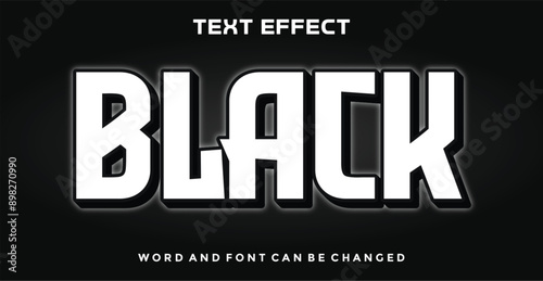 Black editable text effect