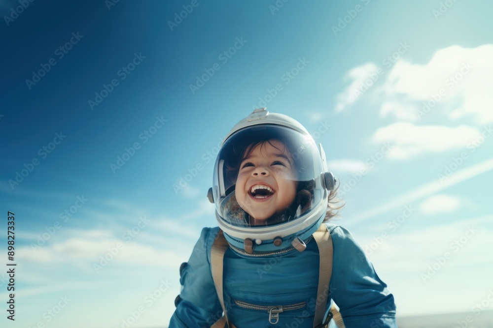 Astronaut smiling helmet child. Astronaut smiling helmet child.