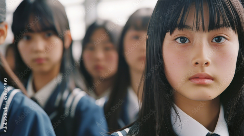 女, 女の子, 学生, 高校生, 無表情, 青春, 高校生活, 佇む女の子, 佇む高校生, Woman,, girl, student, high school student, expressionless, youth, high school life, standing girl, standing high school student