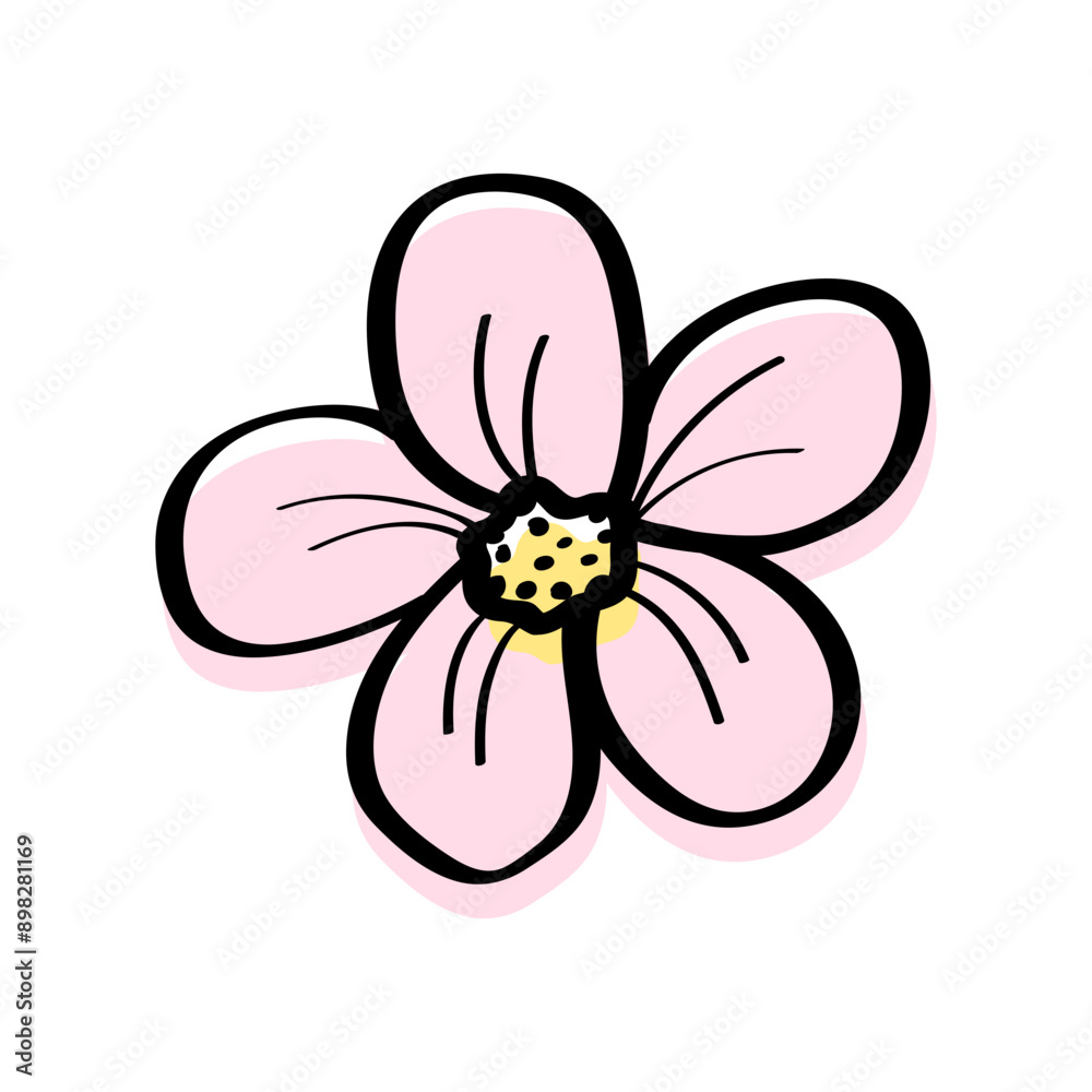 Flower icon doodle sketch. Vector illustration of a cartoon flower. Isolate on white. Flower icon doodle sketch. Vector illustration of a cartoon flower. Isolate on white.