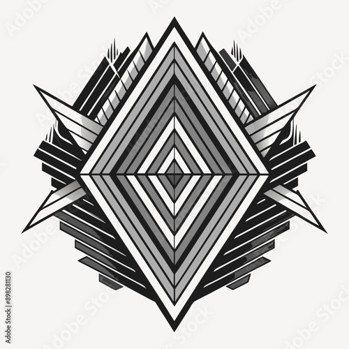 Abstract Graphite Pencil Hatching Design on Transparent