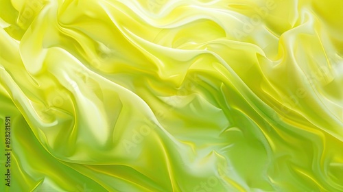 Abstract Draped Yellow and Green Fabric