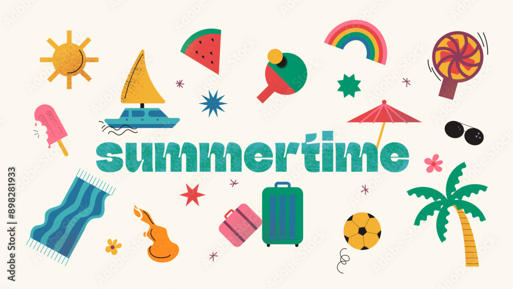 set of icons and colorful illustrations of summer and vacations on the beach, at the sea, in the environment. Collection of elements and stickers of holidays and beach party. set of icons and colorful illustrations of summer and vacations on the beach, at the sea, in the environment. Collection of elements and stickers of holidays and beach party.
