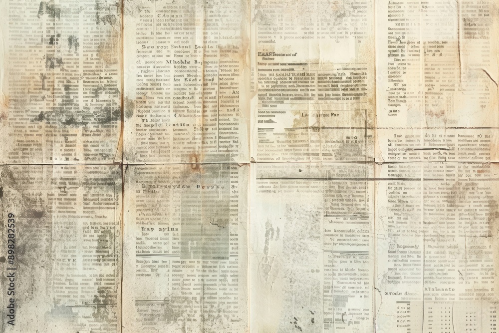 Obraz premium Polaroid film stripsephemera border newspaper text page.