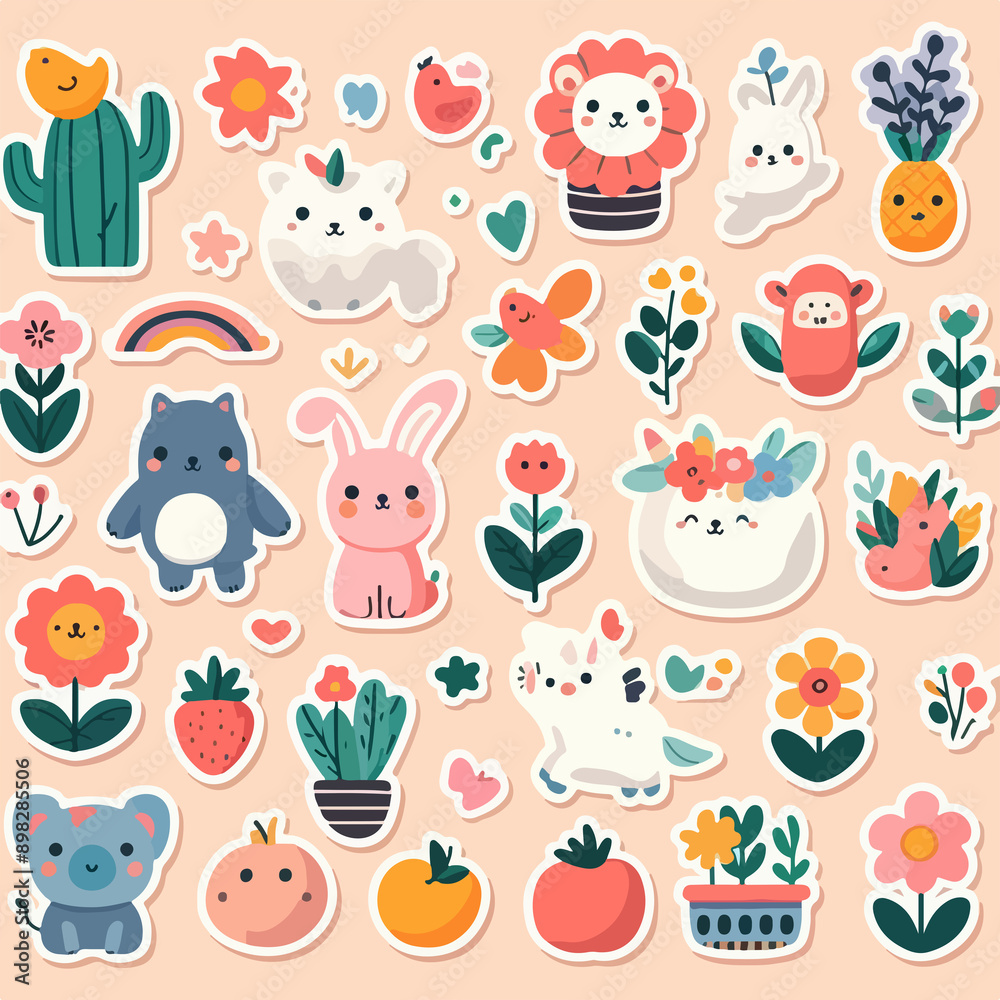 Obraz premium Cartoon sticker collection