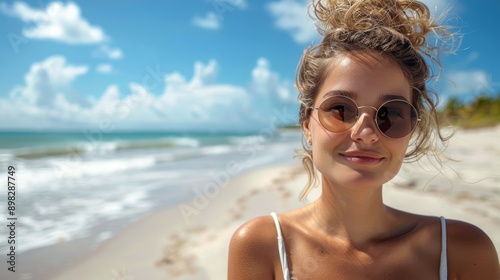 Woman Standing on Beach Next to Ocean