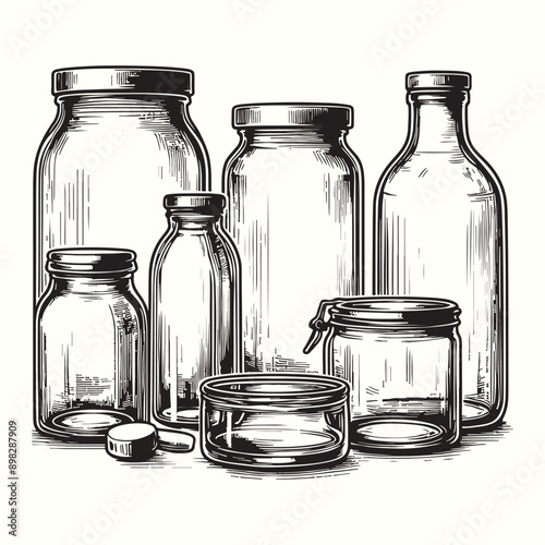 Jar Outline Silhouette Vector Illustration