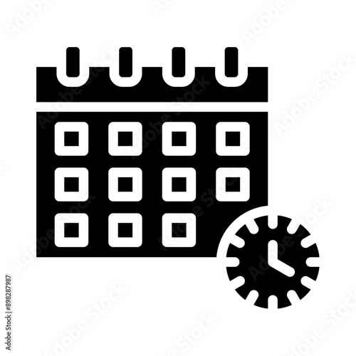Deadline Vector Glyph Icon Design