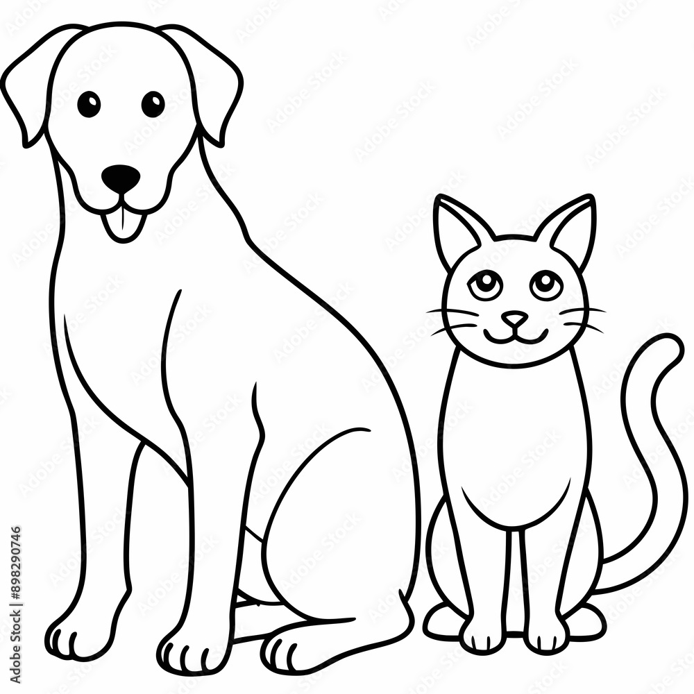 Obraz premium dog and cat vector