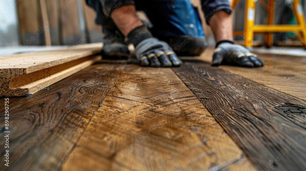 Laying wooden floors and tiles with meticulous craftsmanship.