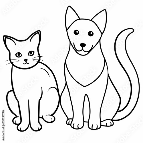 dog and cat vector