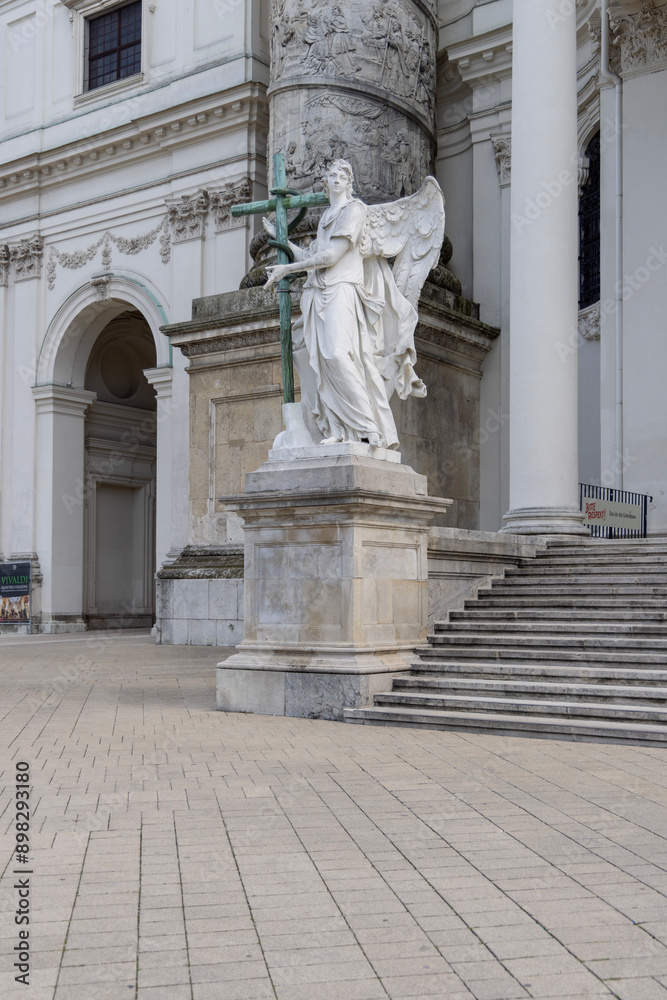 Baroque Church of St. Charles (Karlskirche) located on Charles Square (Karlsplatz), Vienna, Austria
