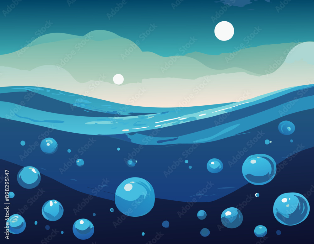 Blue pool pattern. Seamless print of water surface top view cartoon style, deep liquid aqua ripple, summer swimming background. Vector texture stock illustration Blue pool pattern. Seamless print of water surface top view cartoon style, deep liquid aqua ripple, summer swimming background. Vector texture stock illustration