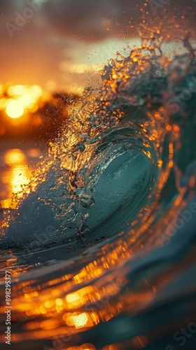 Close Up of a Wave in the Ocean