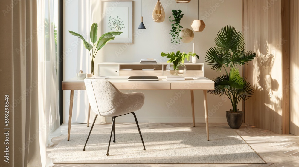 A minimalist study space with a simple desk, chair, and a few carefully placed items for focus and productivity A minimalist study space with a simple desk, chair, and a few carefully placed items for focus and productivity
