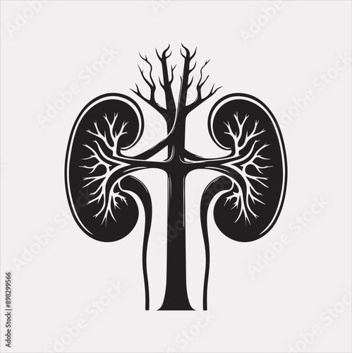 kidney vector silhouette on a white background