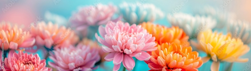 Fototapeta premium Closeup of a beautifully arranged bouquet of flowers, with delicate petals and vibrant colors, capturing the tactile beauty, macro, high resolution 8K , high-resolution, ultra HD,up32K HD