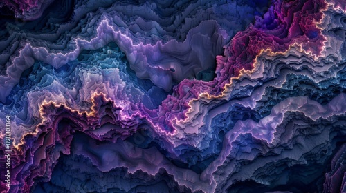 Wallpaper Mural Abstract background showing colorful wavy shapes creating three dimensional effect Torontodigital.ca