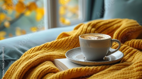 Coffee Cup on White Couch