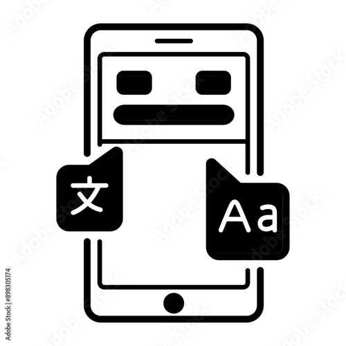 Local Chinese to English Voice to Text Convert app concept, vector icon design, International Day of Language symbol, Translation Services sign, Plurilingualism and Multilingualism stock illustration