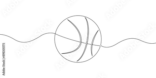 Basketball ball continuous line drawing vector illustration. Vector illustration