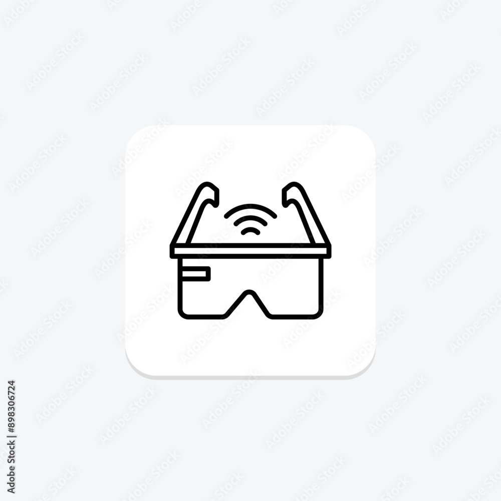 Wifi Glasses line icon , vector, pixel perfect, illustrator file Wifi Glasses line icon , vector, pixel perfect, illustrator file