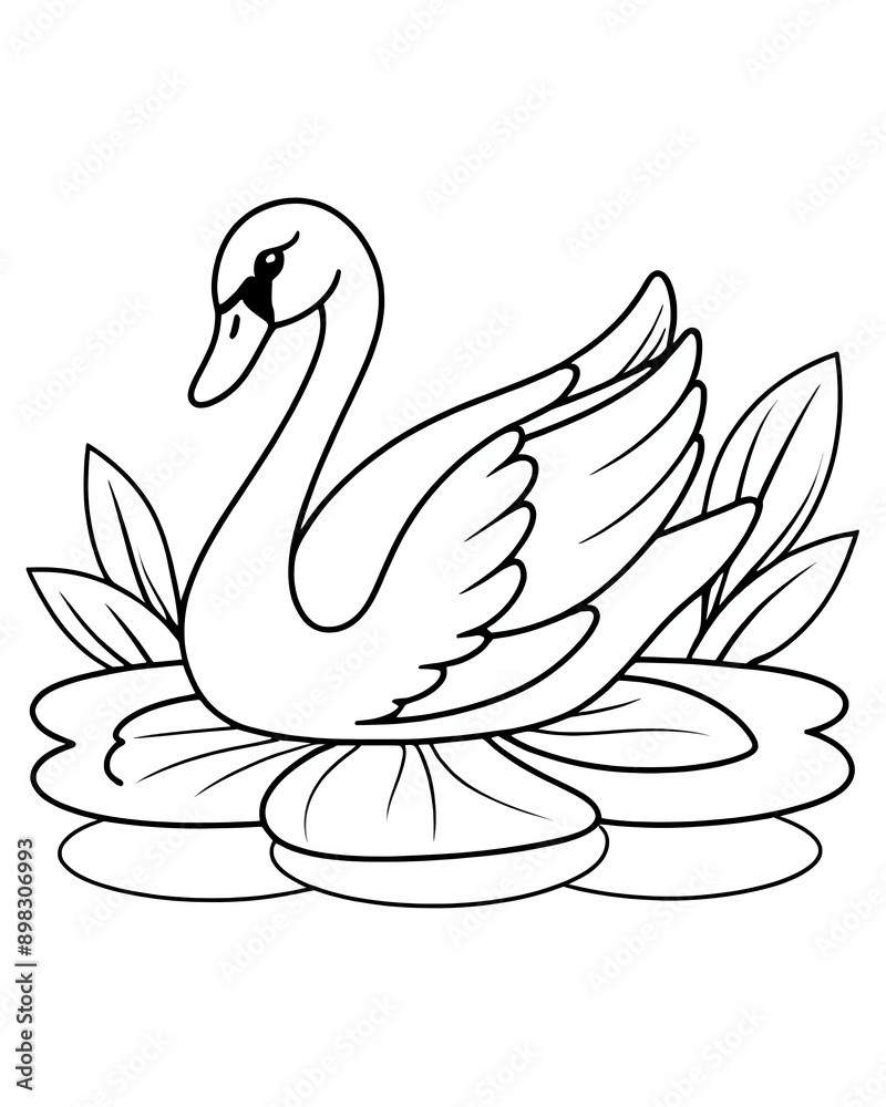 Fototapeta premium swan coloring