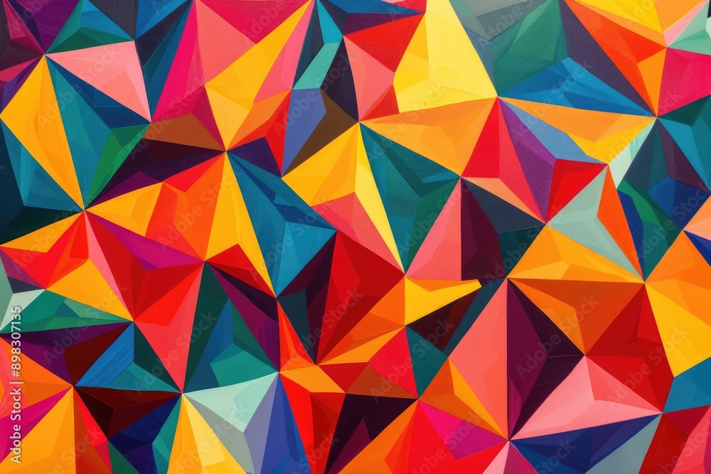 Vibrant geometric pattern, Multicolored abstract pattern featuring diverse shapes in a visually appealing composition, AI generated Vibrant geometric pattern, Multicolored abstract pattern featuring diverse shapes in a visually appealing composition, AI generated