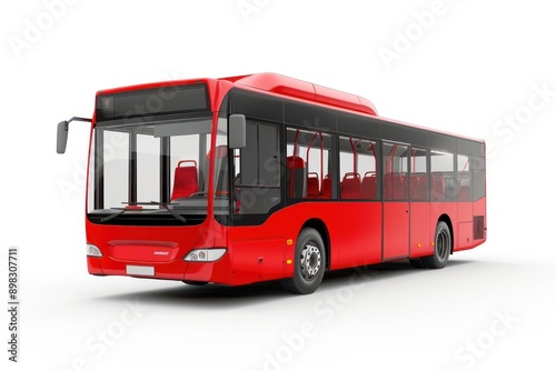 Modern red city transport bus
