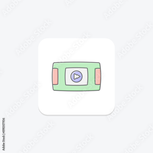 Media player lineal color icon , vector, pixel perfect, illustrator file