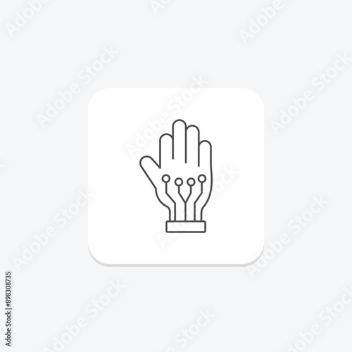 Wired Gloves thinline icon , vector, pixel perfect, illustrator file