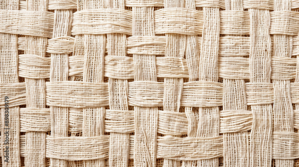 Beige background with woven pattern of cotton fabric texture Beige background with woven pattern of cotton fabric texture